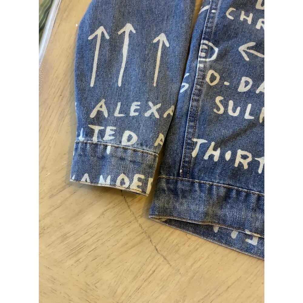 Diamond Supply X Basquiat Doodle Denim Jacket Limited All Over Graphic Print S - Picture 10 of 16